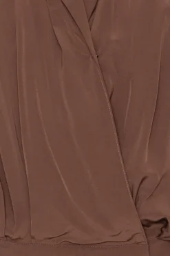 Pleated Ls Top Brown