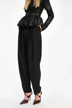 Pleated Tailored Pants Black