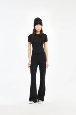 Pointelle Fitted T-shirt Black