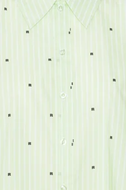 Poplin Oversized Shirt Striped Green