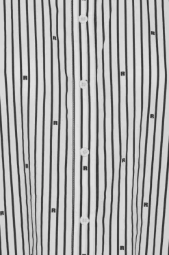 Poplin Oversized Shirt Striped Black
