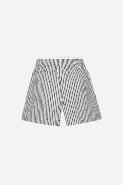 Poplin Shorts Striped Black
