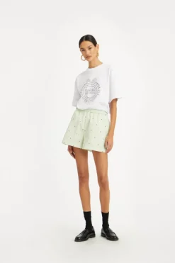 Poplin Shorts Striped Green