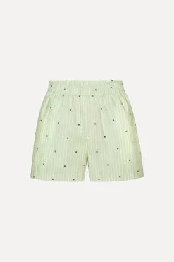 Poplin Shorts Striped Green