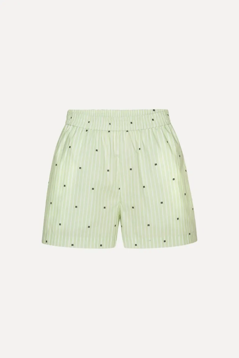 Poplin Shorts Striped Green