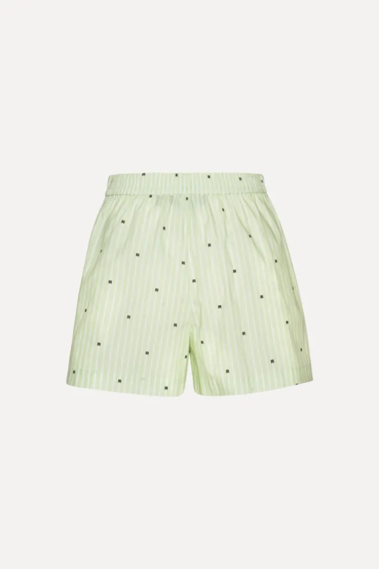 Poplin Shorts Striped Green