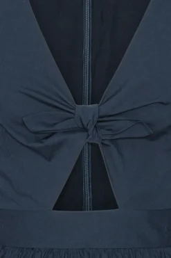 Puff Sleeve Bubble Top Dark Blue