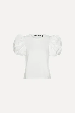 Puff Sleeve T-shirt Bright White
