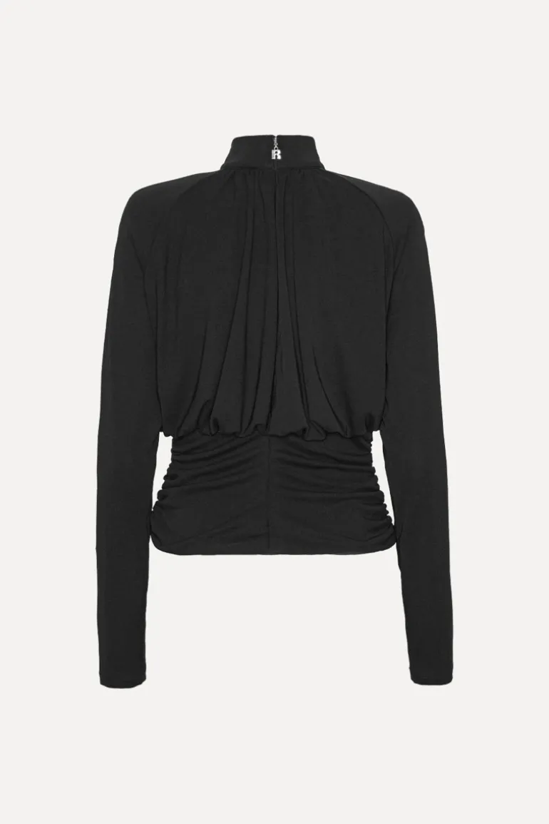 Ruched Ls Top Black