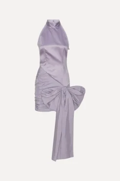 Satin Bow Dress Purple