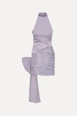 Satin Bow Dress Purple