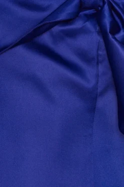 Satin Bow Mini Dress Dark Blue