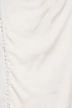 Satin Draped Dress White