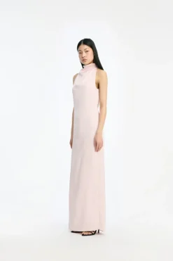 Satin Halterneck Dress Pink