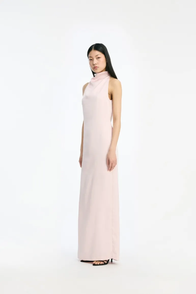 Satin Halterneck Dress Pink
