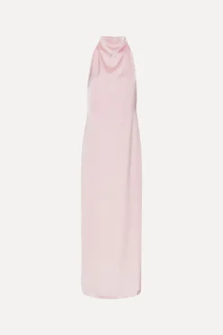Satin Halterneck Dress Pink
