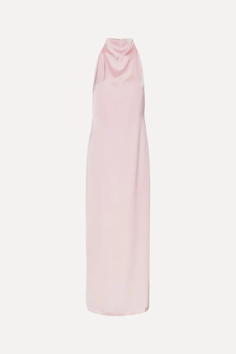 Satin Halterneck Dress Pink