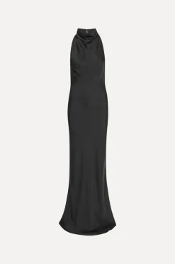 Satin Maxi Dress Black