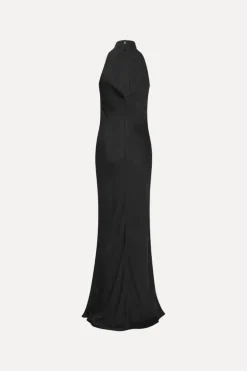 Satin Maxi Dress Black