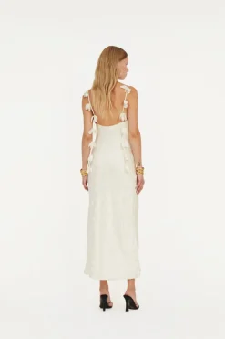 Satin Midi Dress White