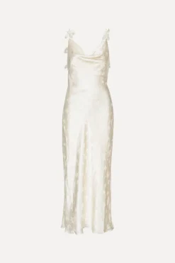 Satin Midi Dress White