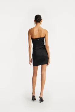Satin Mini Dress Black