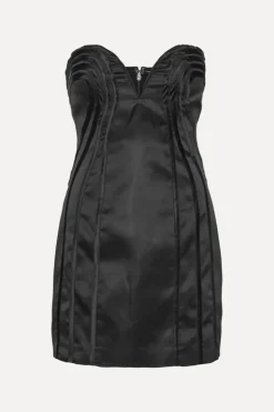 Satin Mini Dress Black