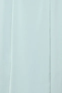 Satin Strap Maxi Dress Light Blue