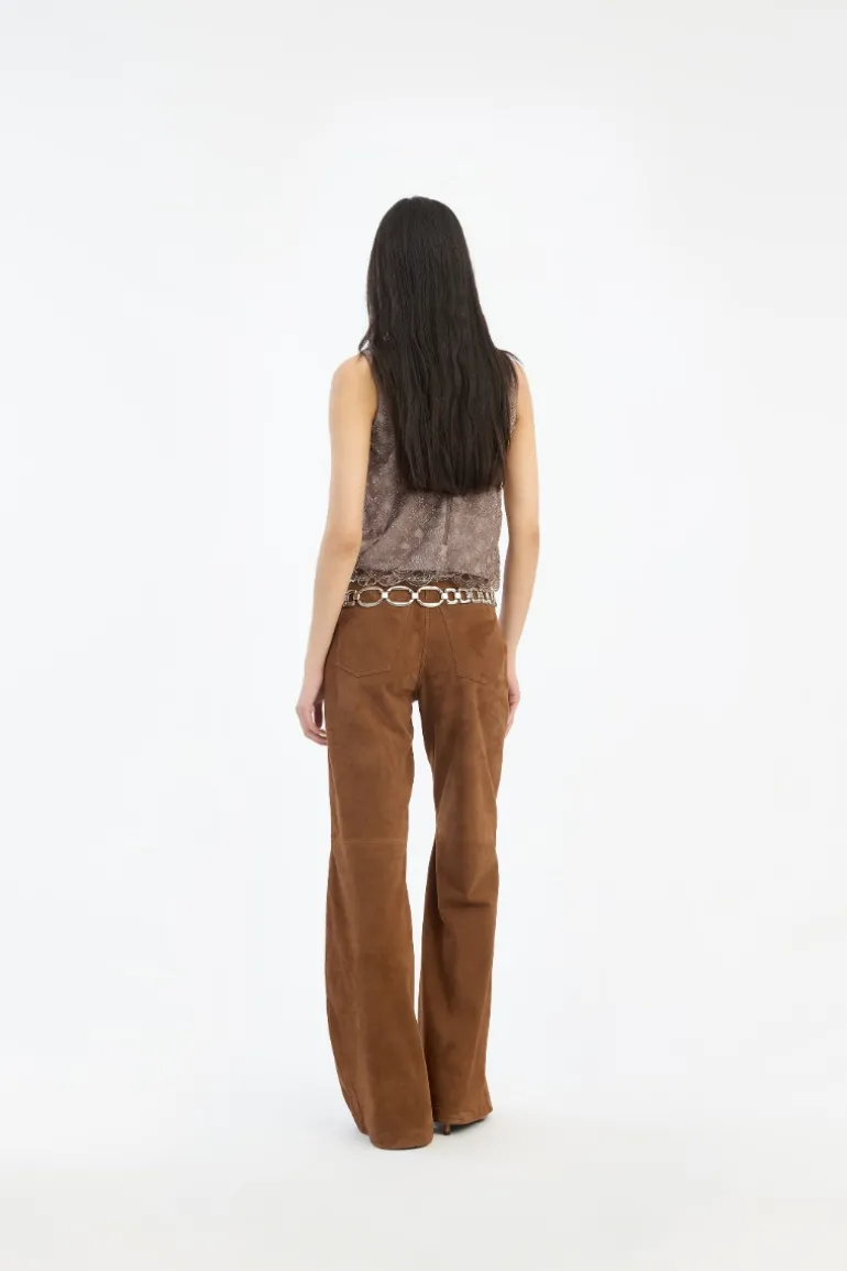 Scallop Sequin Top Taupe