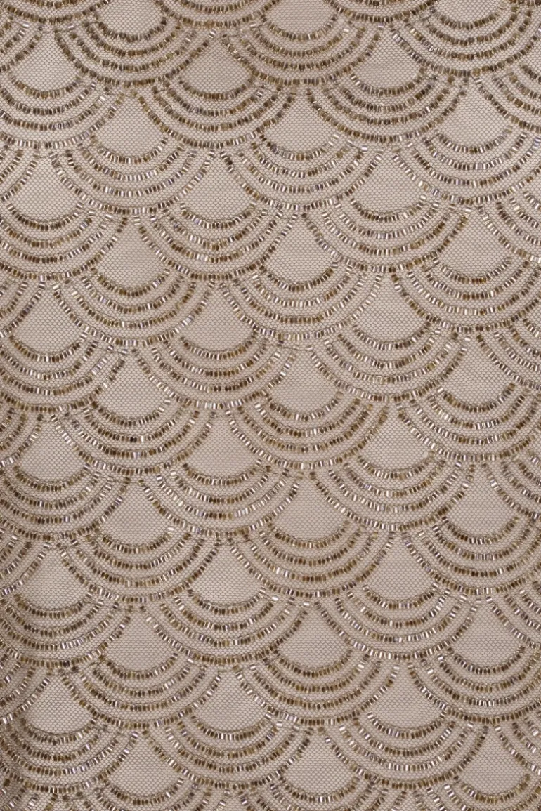 Scallop Sequin Top Taupe