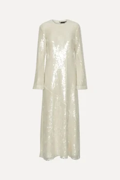 Sequin Maxi Dress White