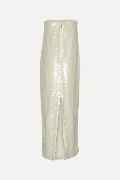 Sequin Maxi Dress White