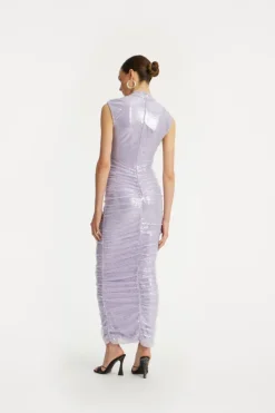 Sequin Midi Dress Purple