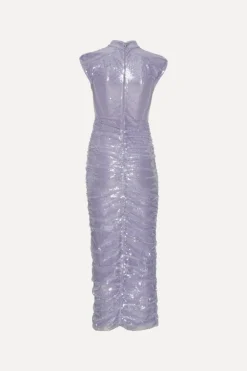 Sequin Midi Dress Purple