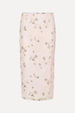 Sequin Midi Pencil Skirt Light Pink
