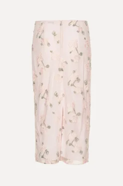 Sequin Midi Pencil Skirt Light Pink