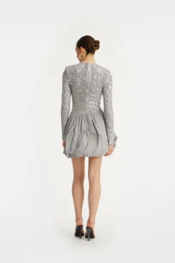 Sequin Mini Dress Grey