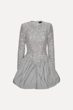 Sequin Mini Dress Grey