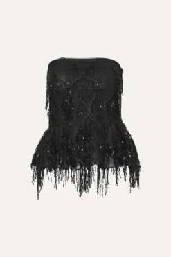 Sequins Bubble Top Black