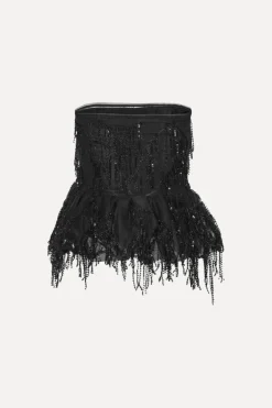 Sequins Bubble Top Black