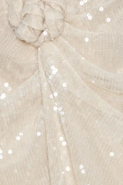 Sequins Knot Skirt Creme