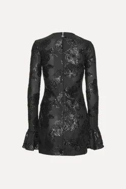 Sequins Ls Mini Dress Black