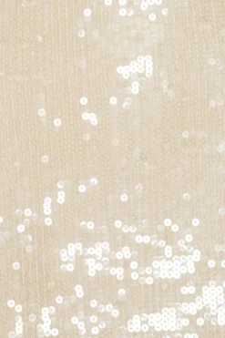 Sequins Ls Mini Dress Creme