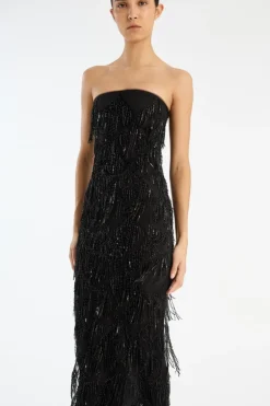 Sequins Midi Tube Dress Black