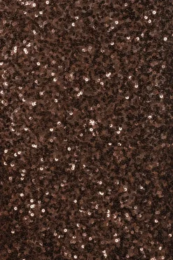 Sequins Midi V-neck Dress Dark Brown