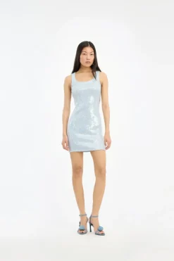 Sequins Mini Dress Light Blue