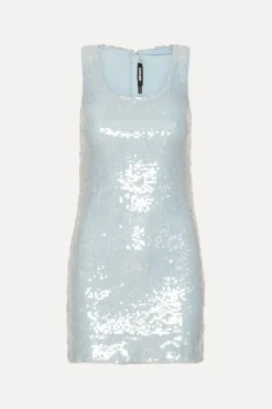 Sequins Mini Dress Light Blue