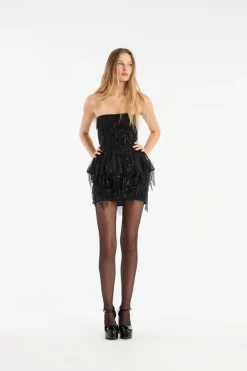 Sequins Mini Skirt Black