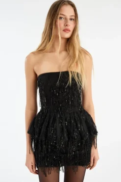 Sequins Mini Skirt Black