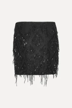 Sequins Mini Skirt Black